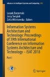 Information Systems Architecture and Technology: Proceedings of 39th International Conference on Information Systems Architecture and Technology - ISAT 2018