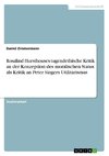 Rosalind Hursthouses tugendethische Kritik an der Konzeption des moralischen Status als Kritik an Peter Singers Utilitarismus