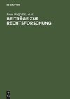 Beiträge zur Rechtsforschung