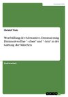 Wortbildung der Substantive. Diminuierung Diminutivsuffixe 