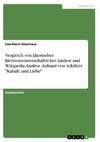 Vergleich von klassischer literaturwissenschaftlicher Analyse und Wikipedia-Analyse. Anhand von Schillers 