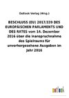 BESCHLUSS (EU) 2017/339 DES EUROPÄISCHEN PARLAMENTS UND DES RATES vom 14. Dezember 2016 über die Inanspruchnahme des Spielraums für unvorhergesehene Ausgaben im Jahr2016