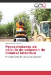 Procedimiento de cálculo de volumen de mineral laterítico