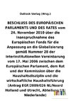 BESCHLUSS vom 24. November 2010 über die Inanspruchnahme des Europäischen Fonds für die Anpassung an die Globalisierung gemäß Nummer 28 der Interinstitutionellen Vereinbarung vom 17. Mai 2006 über die Haushaltsdisziplin und die wirtschaftliche Haushaltsführung