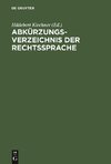 Abkürzungsverzeichnis der Rechtssprache