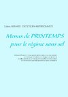 Menus de printemps pour le régime sans sel