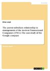 The parent-subsidiary relationship in management of the modern Transnational Companies (TNCs). The case-study of the Google company