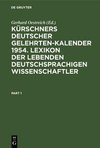 Kürschners Deutscher Gelehrten-Kalender 1954. Lexikon der lebenden deutschsprachigen Wissenschaftler