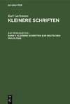 Kleinere Schriften zur deutschen Philologie