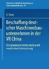 Beschaffung deutscher Maschinenbauunternehmen in der VR China