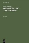 Otto Liebmann: Gedanken und Thatsachen. Band 2