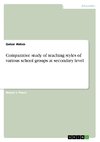 Comparative study of teaching styles of various school groups at secondary level