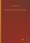 Miscellaneous Writings 1883-1896