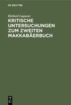 Kritische Untersuchungen zum zweiten Makkabäerbuch