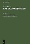 Das Bildungswesen, Heft 1, Zur Reform der Volksschullehrerbildung