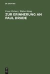 Zur Erinnerung an Paul Drude