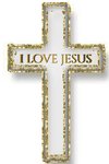 I love jesus  gold glitter cross blank journal