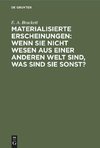 Materialisierte Erscheinungen: Wenn sie nicht Wesen aus einer anderen Welt sind, was sind sie sonst?