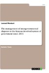 The management of intergovernmental disputes in the Kenyan devolved system of government since 2013