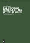 Mathematische Forschung in den letzten 20 Jahren