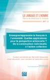 Enseigner/apprendre le français à l'université. Quelles applications pour la perspective actionnelle ?