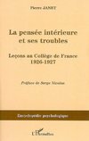 La pensée intérieure et ses troubles