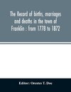 The record of births, marriages and deaths in the town of Franklin