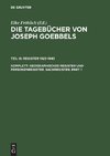 Die Tagebücher von Joseph Goebbels I/II Register 1923-1945