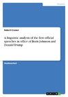 A linguistic analysis of the first official speeches in office of Boris Johnson and Donald Trump