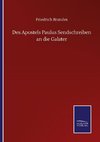 Des Apostels Paulus Sendschreiben an die Galater