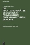 Die Rechtsgrundsätze des Königlich Preussischen Oberverwaltungsgerichts, Ergänzungsband 1905/1906