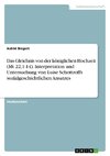 Das Gleichnis von der königlichen Hochzeit (Mt 22,1-14). Interpretation und Untersuchung von Luise Schottroffs sozialgeschichtlichen Ansatzes