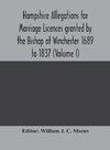 Hampshire Allegations for Marriage Licences granted by the Bishop of Winchester 1689 to 1837 (Volume I)