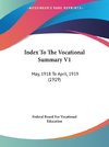 Index To The Vocational Summary V1