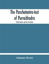 The Panchatantra-Text Of Purnabhadra. Critical Introd. And List Of Variants