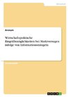 Wirtschaftspolitische Eingriffsmöglichkeiten bei  Marktversagen infolge von Informationsmängeln