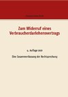 Zum Widerruf eines Verbraucherdarlehensvertrags