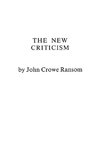 The New Criticism