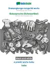 BABADADA black-and-white, Sranangtongo with articles (in srn script) - Babysprache (Scherzartikel), visual dictionary (in srn script) - baba