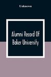 Alumni Record Of Baker University