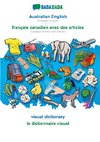 BABADADA black-and-white, Australian English - français canadien avec des articles, visual dictionary - le dictionnaire visuel