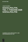 Sozialpolitik, Teil 1: Theorie der sozialpolitik