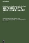 Die Fortschritte der Physik im Jahre ..., Namenregister nebst einem Sach-Ergänzungsregister zu den Fortschritten der Physik