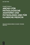 Archiv für pathologische Anatomie und Physiologie und für klinische Medicin, Inhalts-Verzeichniss zu Band 1-150 des Archivs