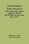 In Memoriam, Johns Mccleave