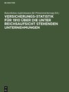 Versicherungs-Statistik für 1910 über die unter Reichsaufsicht stehenden Unternehmungen