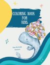 Big coloring book with sea animals