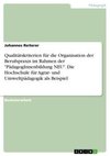 Qualitätskriterien für die Organisation der Berufspraxis im Rahmen der 