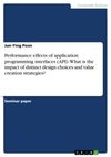 Performance effects of application programming interfaces (API). What is the impact of distinct design choices and value creation strategies?