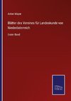 Blätter des Vereines für Landeskunde von Niederösterreich